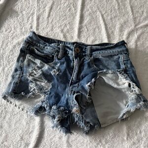 American Eagle High Rise Super Distressed Shortie Shorts 6